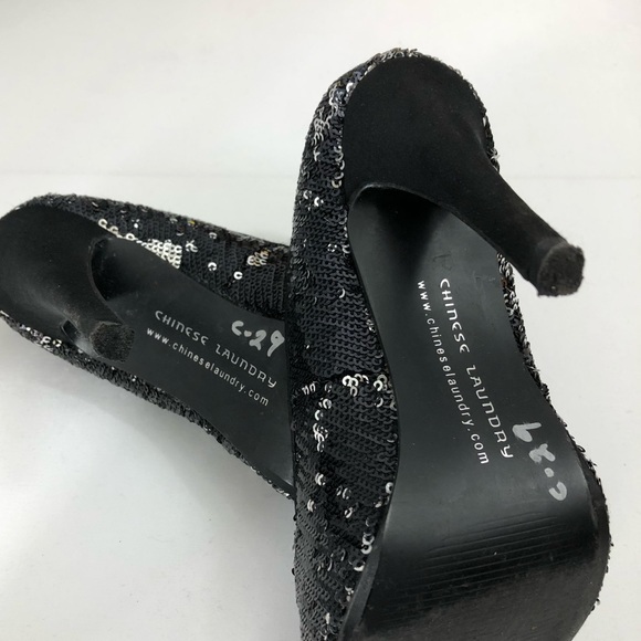 ℹ️ PEEP TOE SEQUIN STILETTOS 💥Chinese Laundry - Picture 3 of 7